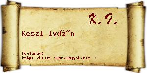 Keszi Iván névjegykártya