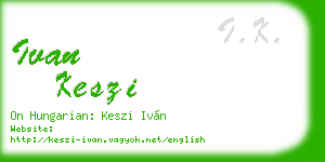 ivan keszi business card